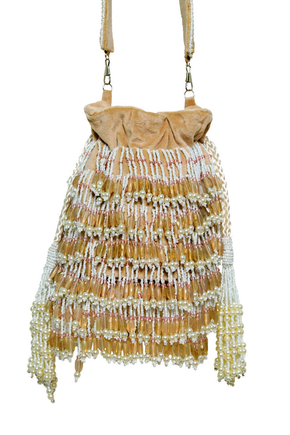 Women_Gold-Toned_White_Embroidered_Tasselled_Potli_Clutch_nidhi_rathi