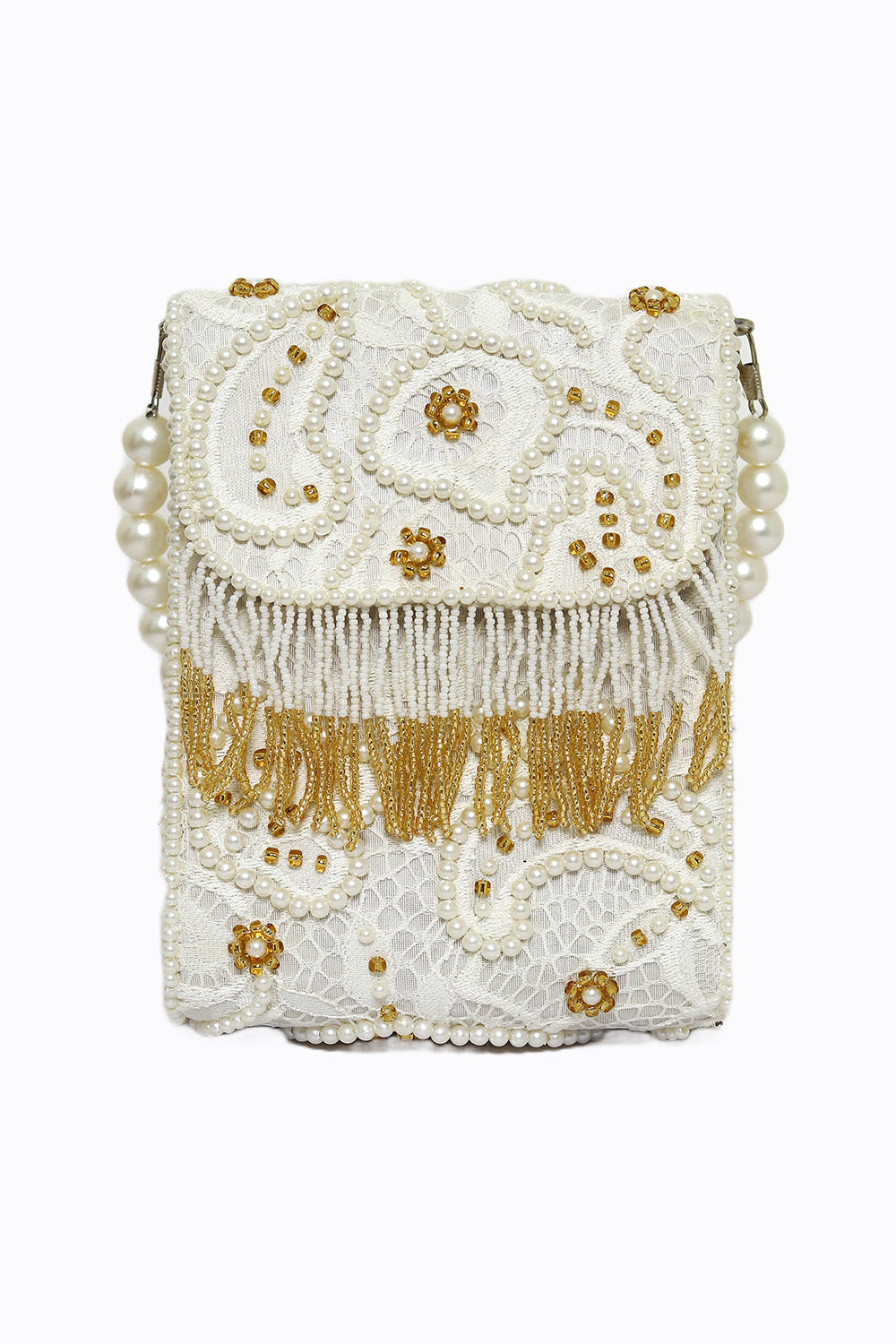 Nidhi_Rathi_Women_White_Gold-Toned_Embroidered_Tasselled_Purse_Clutch