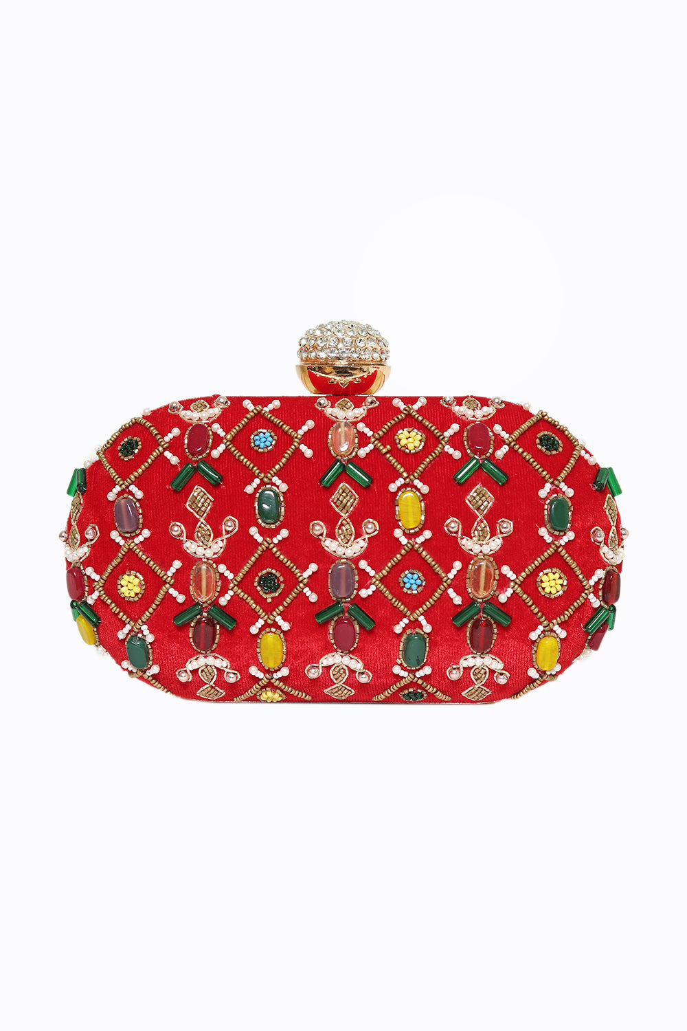 Nidhi_Rathi_Women_Red_Green_Embroidered_Box_Clutch