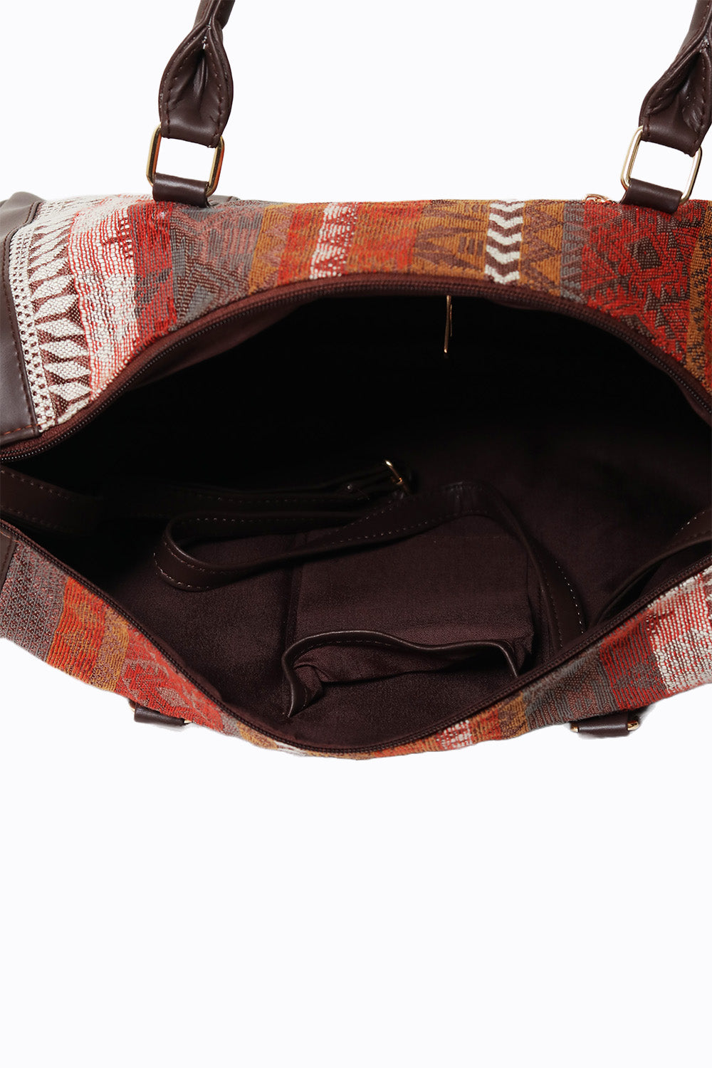 Nidhi_Rathi_Brown_Structured_Handheld_Bag_With_Tasselled