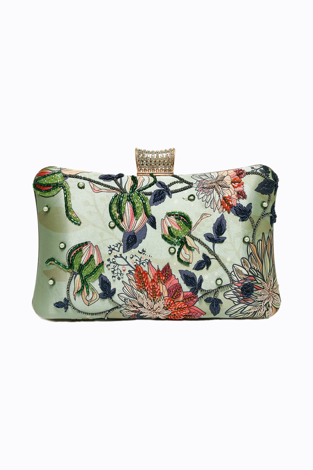 Nidhi_Rathi_White_Green_Embroidered_Box_Clutch_With_Shoulder_Strap