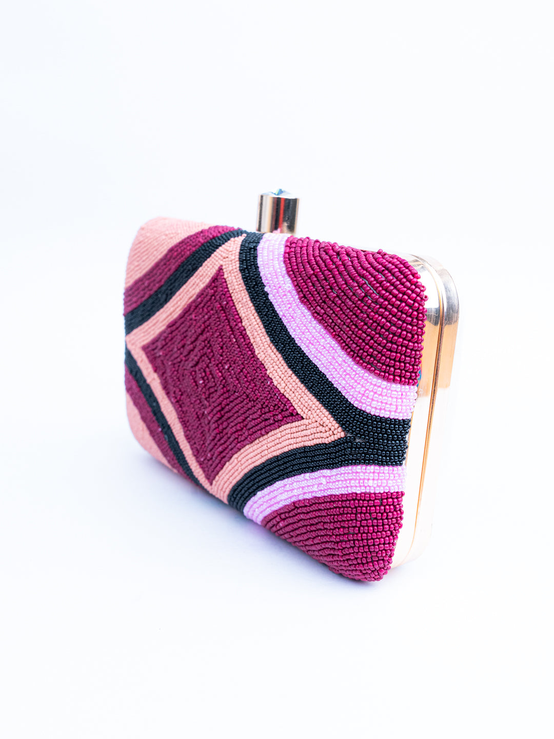NR By Nidhi Rathi Women Pink&amp; Magenta Embroidered Clutch