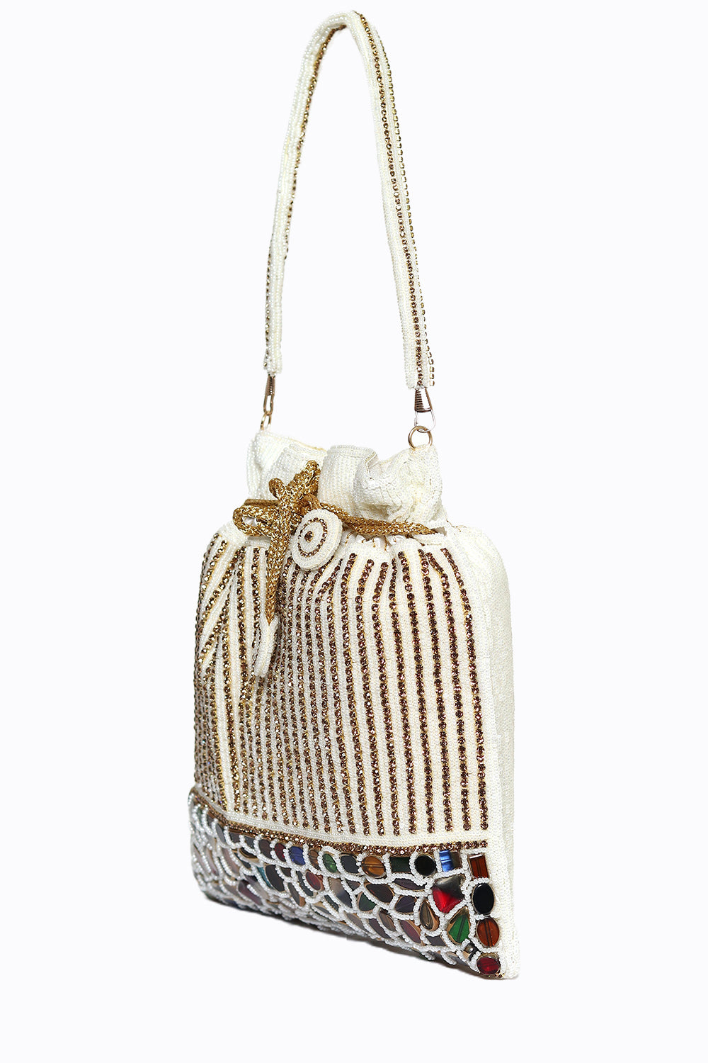 White_Green_Embroidered_Embroidered_Potli_Clutch_nidhi_rathi