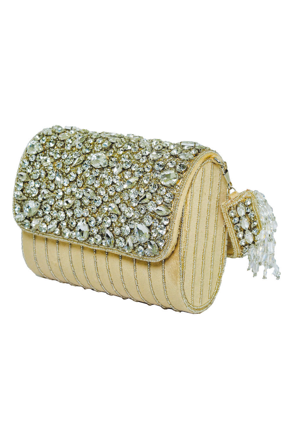 Women_Cream-Coloured_Silver-Toned_Embroidered_Tasselled_Purse_Clutch_nidhi_rathi