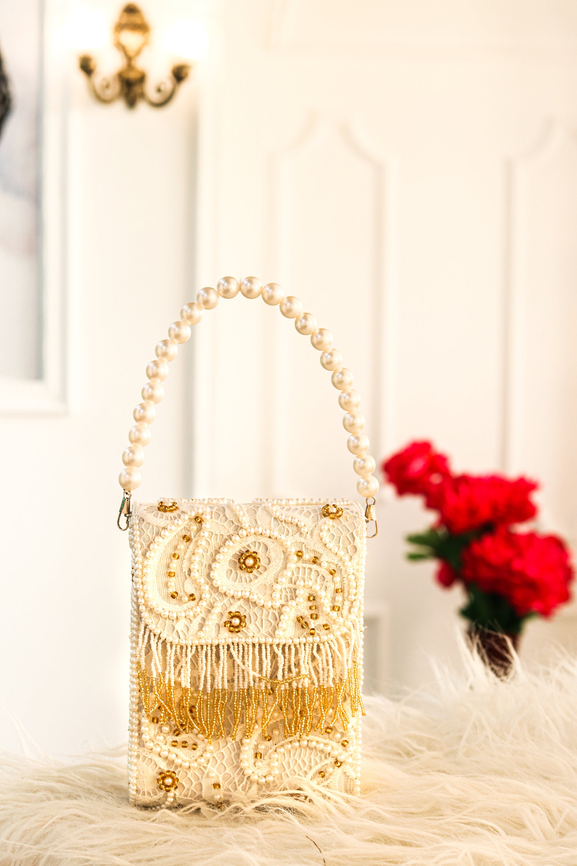 Nidhi_Rathi_Women_White_Gold-Toned_Embroidered_Tasselled_Purse_Clutch
