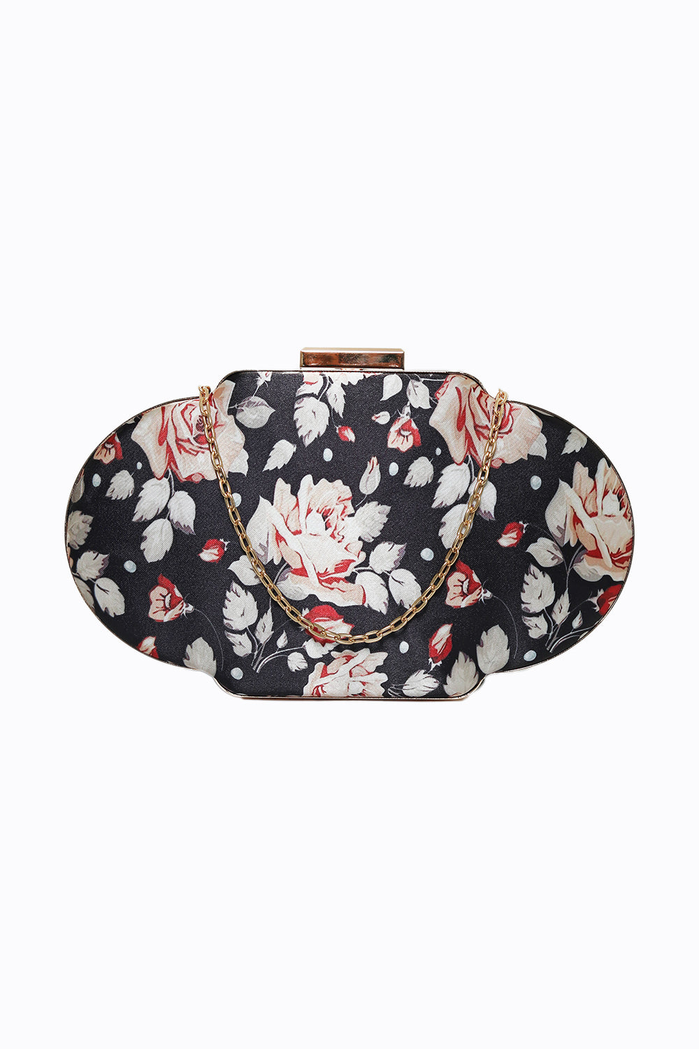 NR By Nidhi Rathi Black Peach-Coloured Embellished Box Clutch