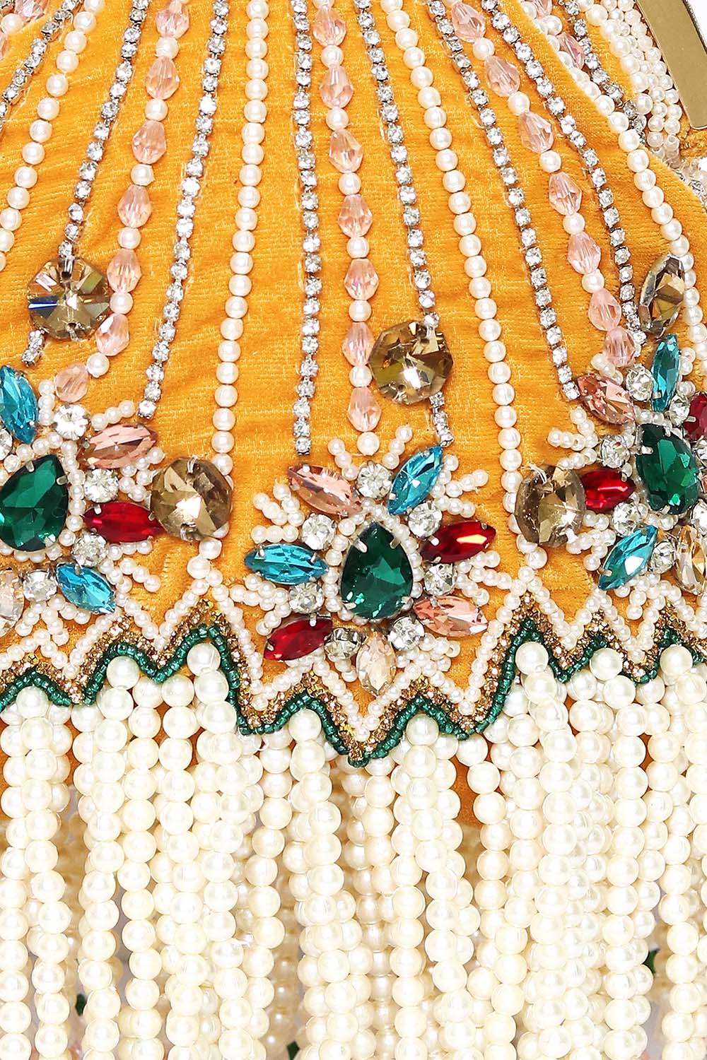 Women_Yellow_White_Embroidered_Tasselled_Half_Moon_Clutch_nidhi_rathi