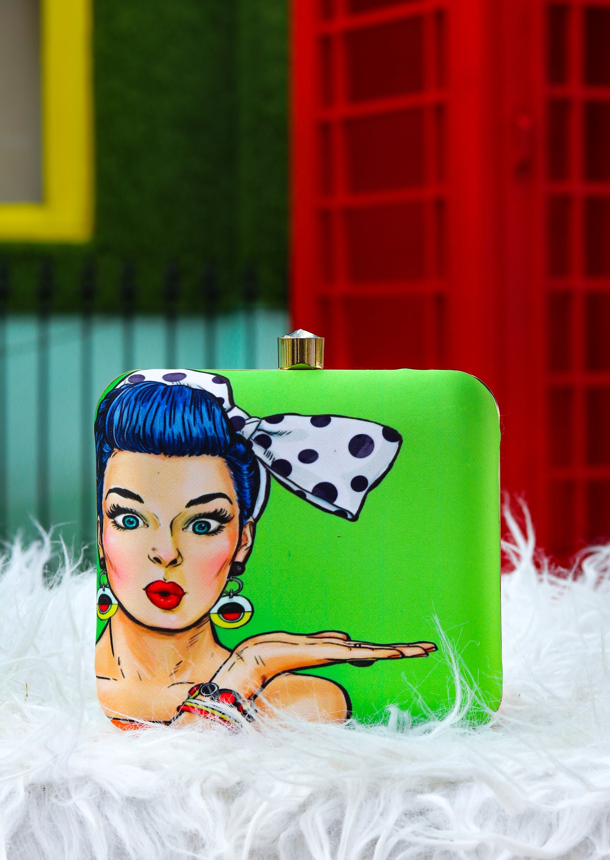 Nidhi_Rathi_Green_Beige_Printed_Box_Clutch