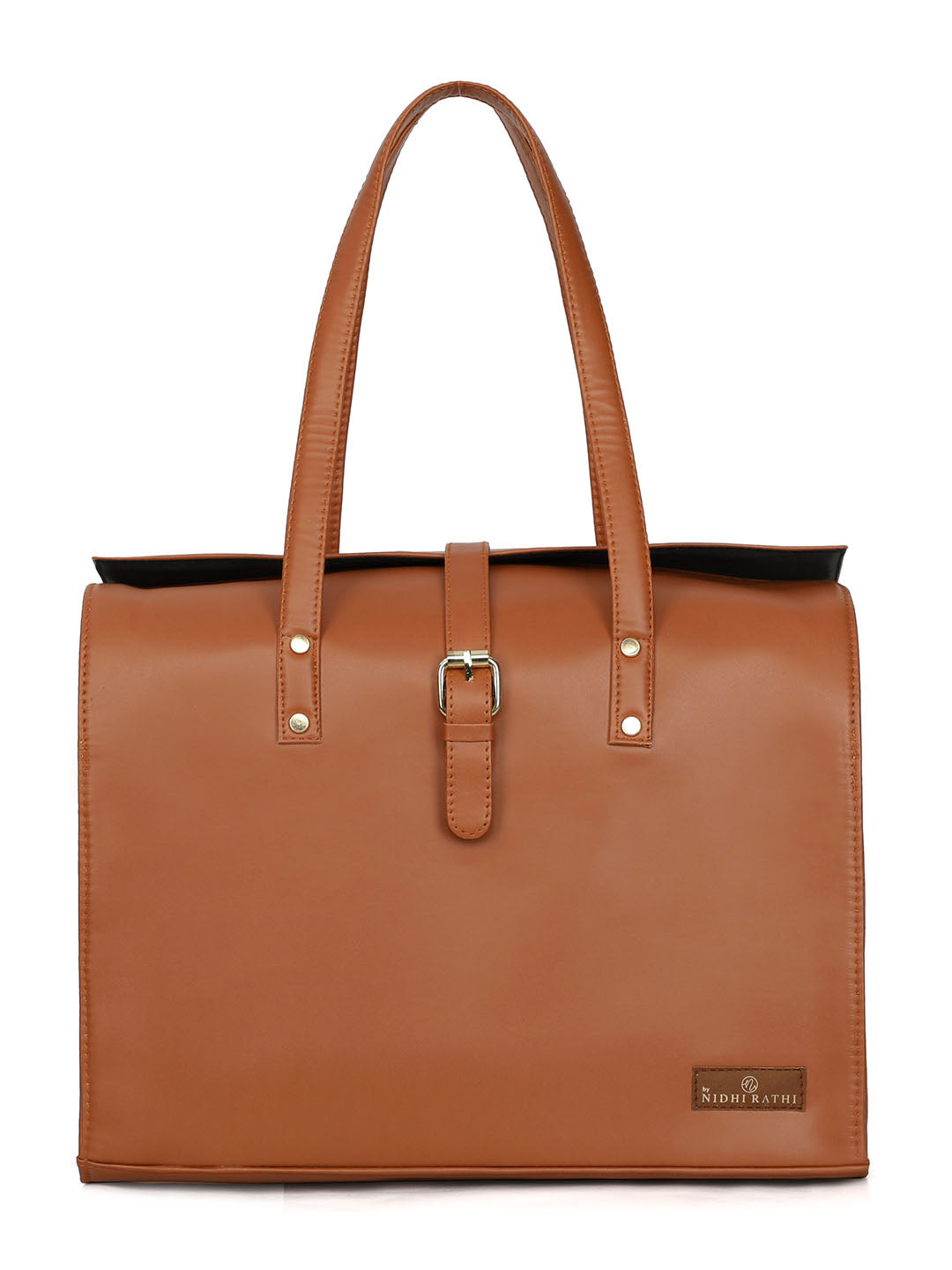 Nidhi_Rathi_Tan_Structured_Handheld_Bag_With_Tasselled