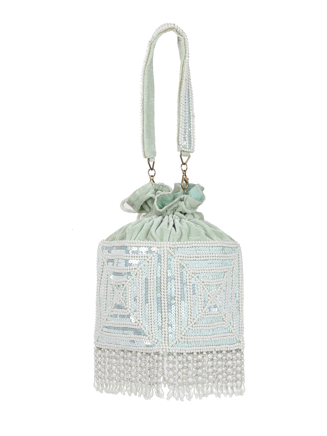 Mint_Green_Tasselled_Potli_Clutch_nidhi_rathi