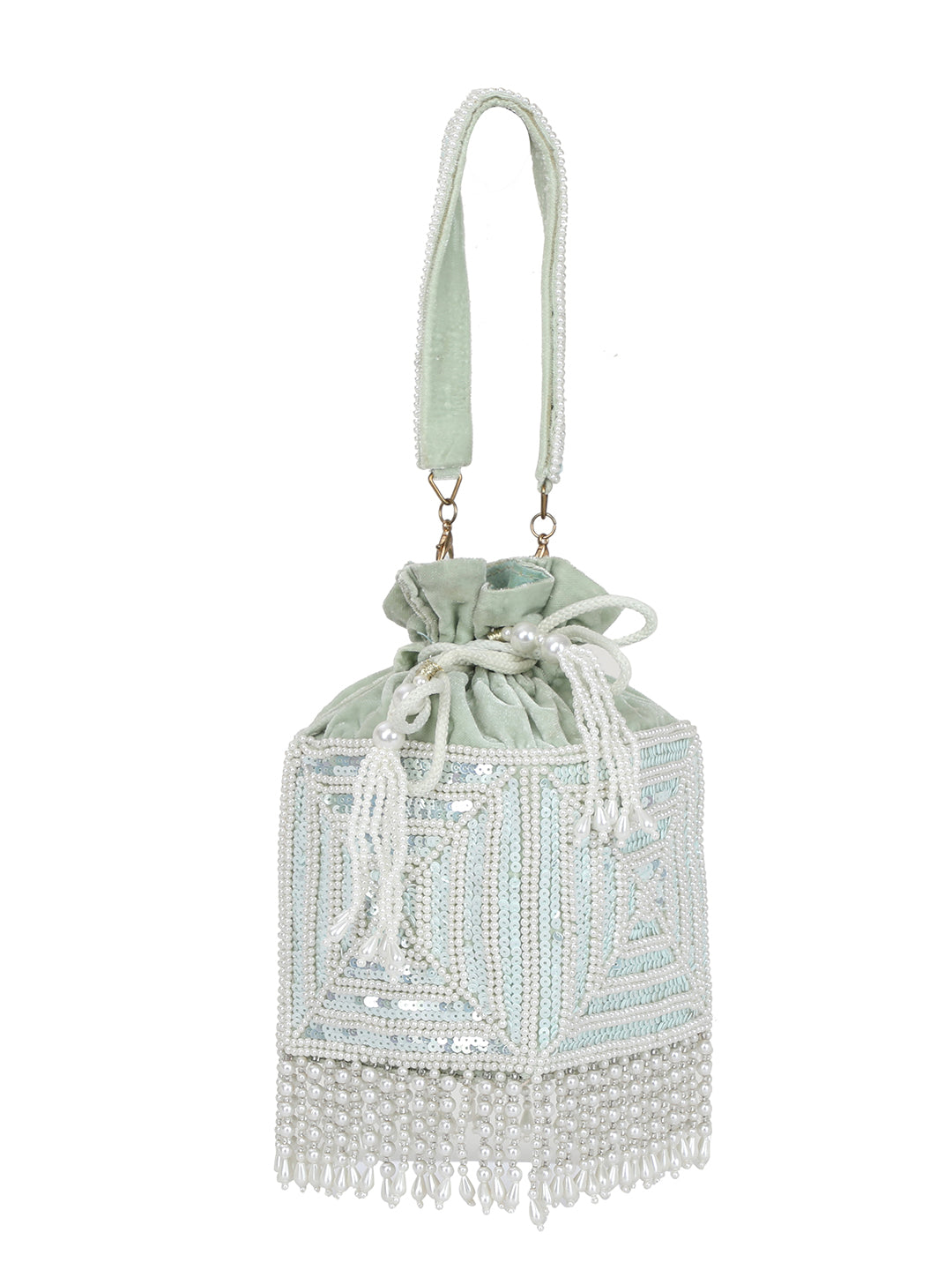 Mint_Green_Tasselled_Potli_Clutch_nidhi_rathi