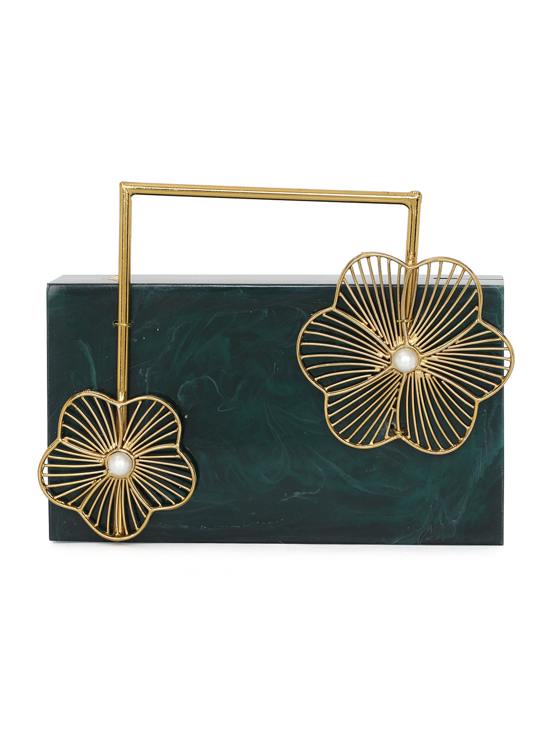 Green_Solid_Party_Box_Clutches_With_Attractive_Brass_Handle_Nidhi_Rathi
