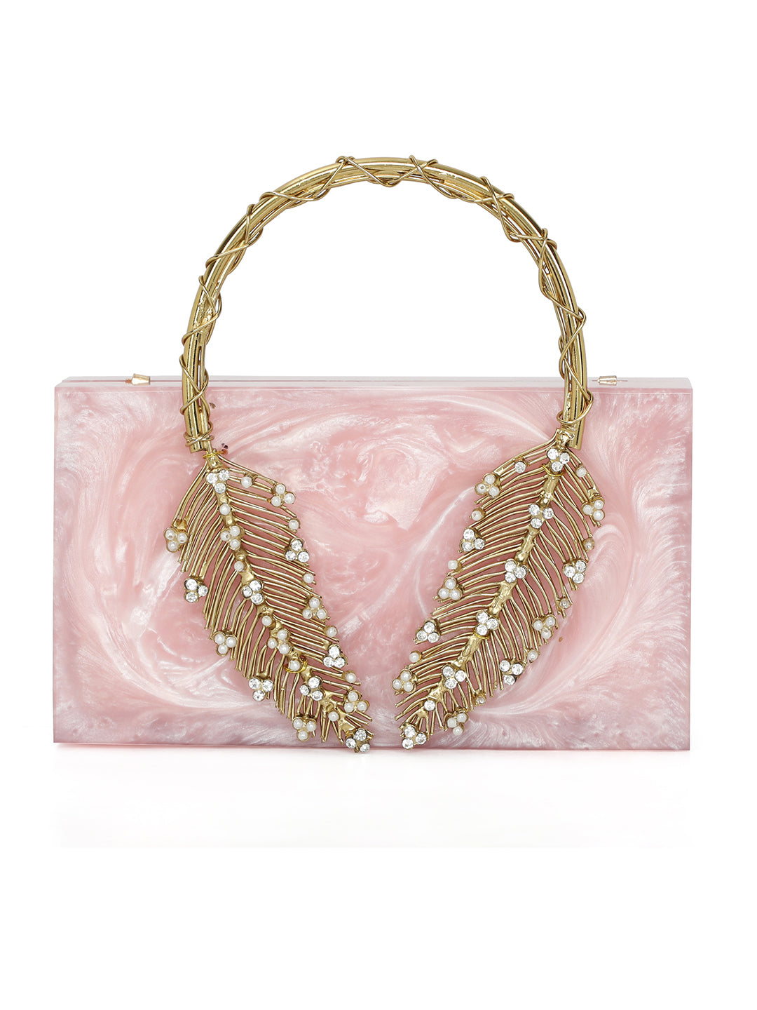 Pink_Solid_Party_Box_Clutches_With_Attractive_Brass_Handle_Nidhi_Rathi