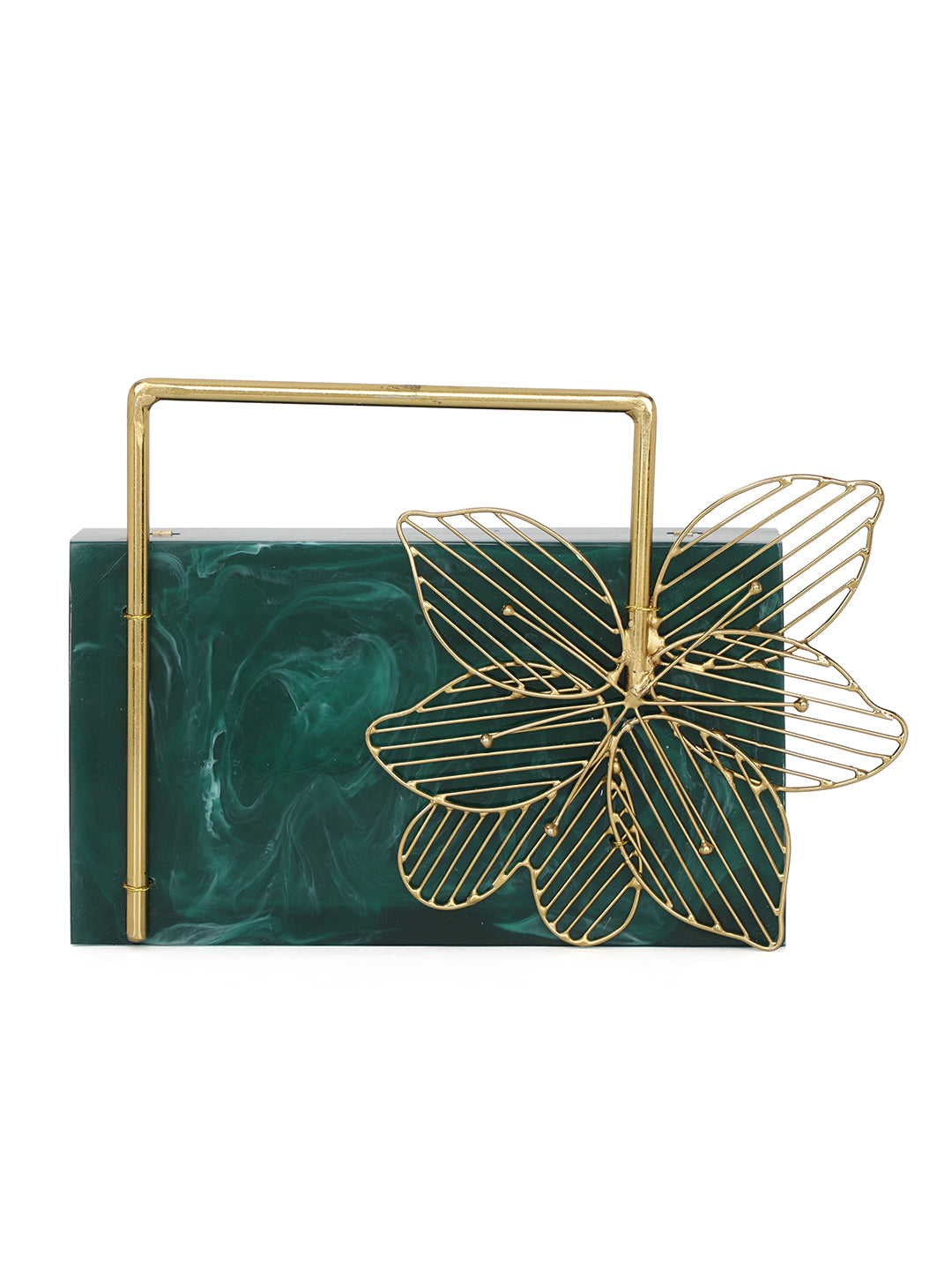 Green_Solid_Party_Box_Clutches_With_Attractive_Brass_Handle_Nidhi_Rathi