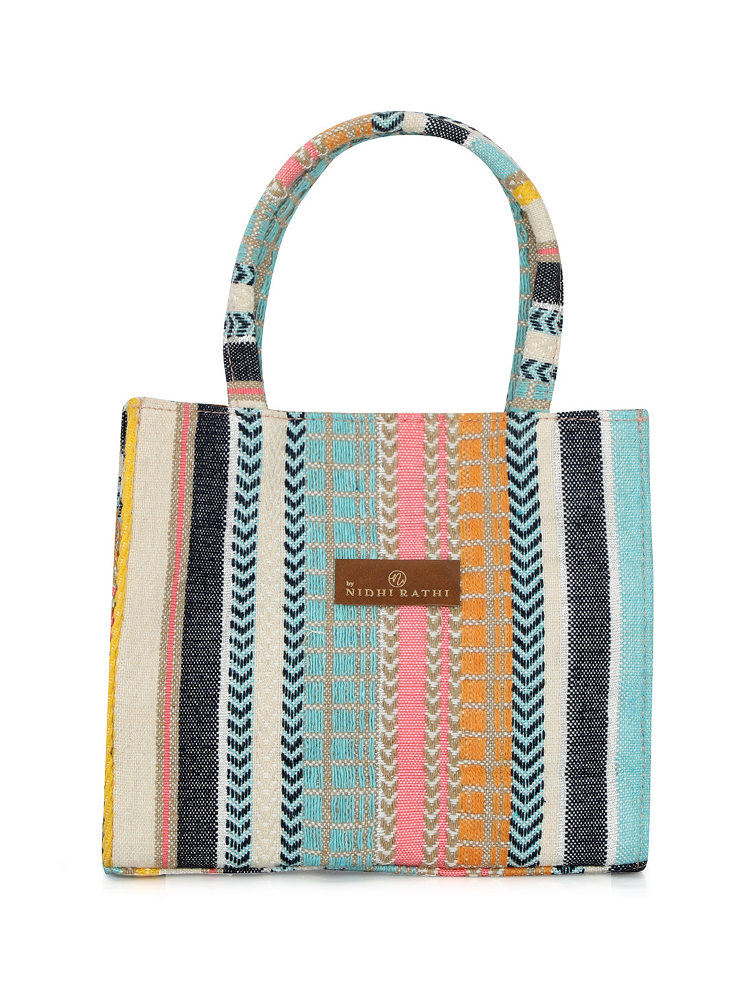 Nidhi_Rathi_Multicoloured_Striped_Structured_Tote_Bag_With_Cut_Work