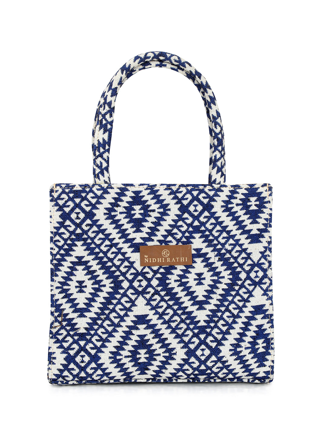 Nidhi_Rathi_Blue_Structured_Tote_Bag_With_Tasselled