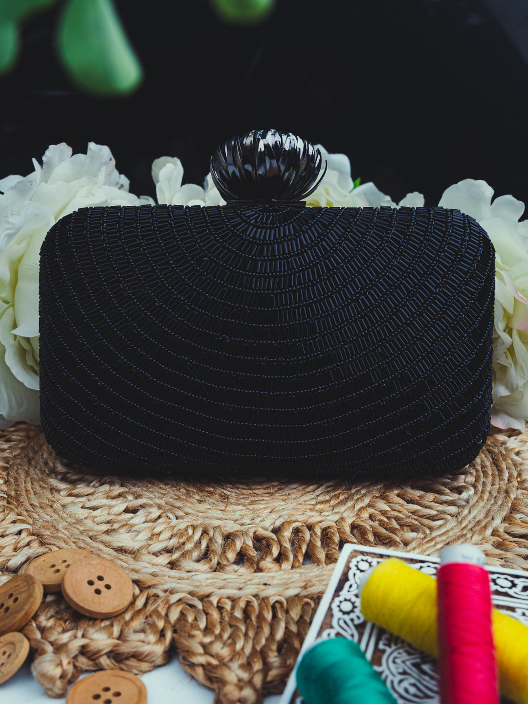Nidhi_Rathi_Women_Black_Hand_Embellished_Box_Clutch
