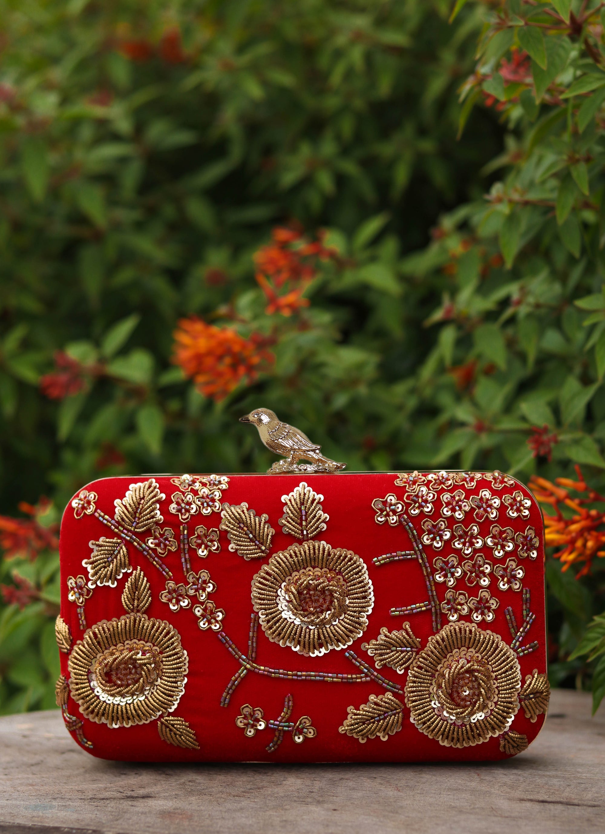 Nidhi_Rathi_Red_Gold-Toned_Embroidered_Box_Clutch