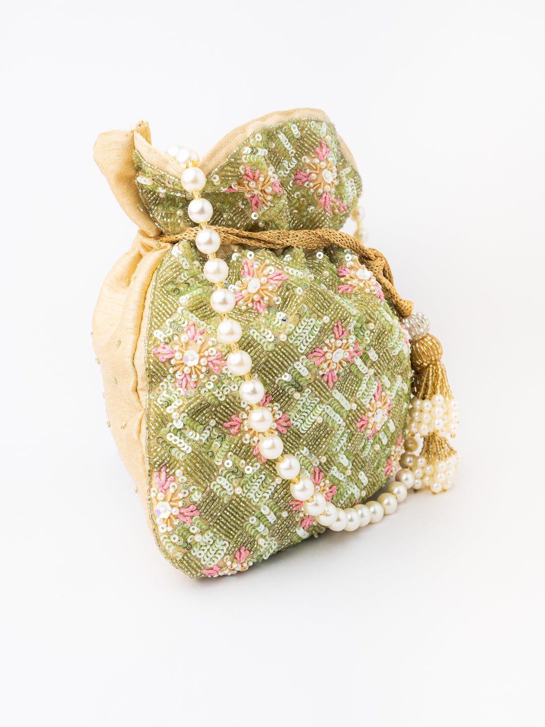 White_Green_Embroidered_Potli_Clutch_nidhi_rathi
