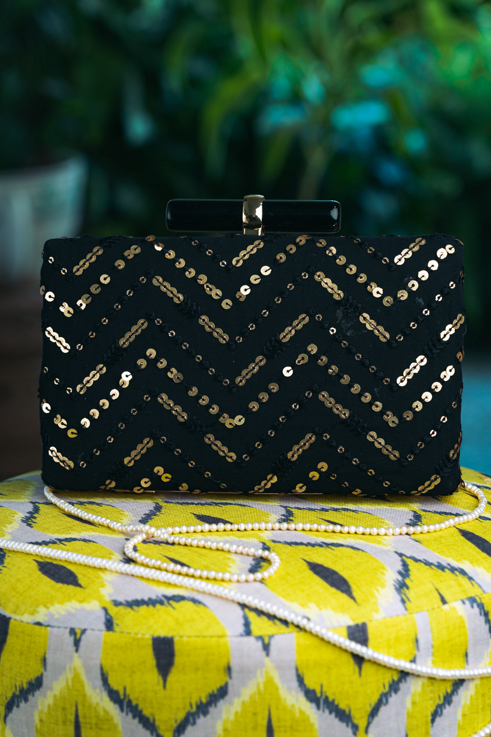 Nidhi_Rathi_Black_Gold-Toned_Embellished_Box_Clutch