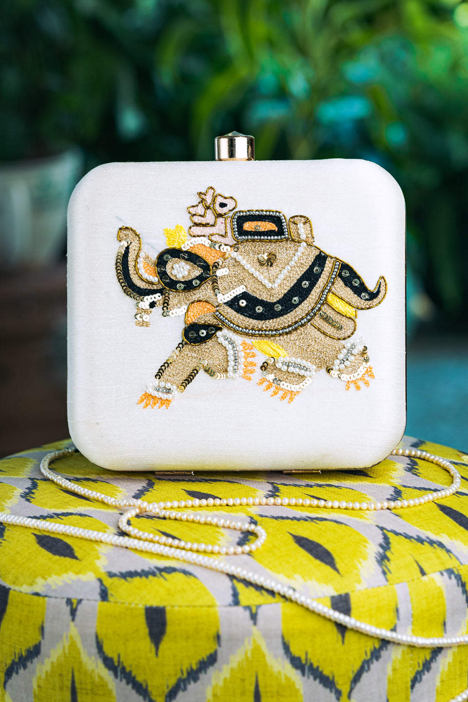 Nidhi_Rathi_White_Gold-Toned_Embroidered_Box_Clutch