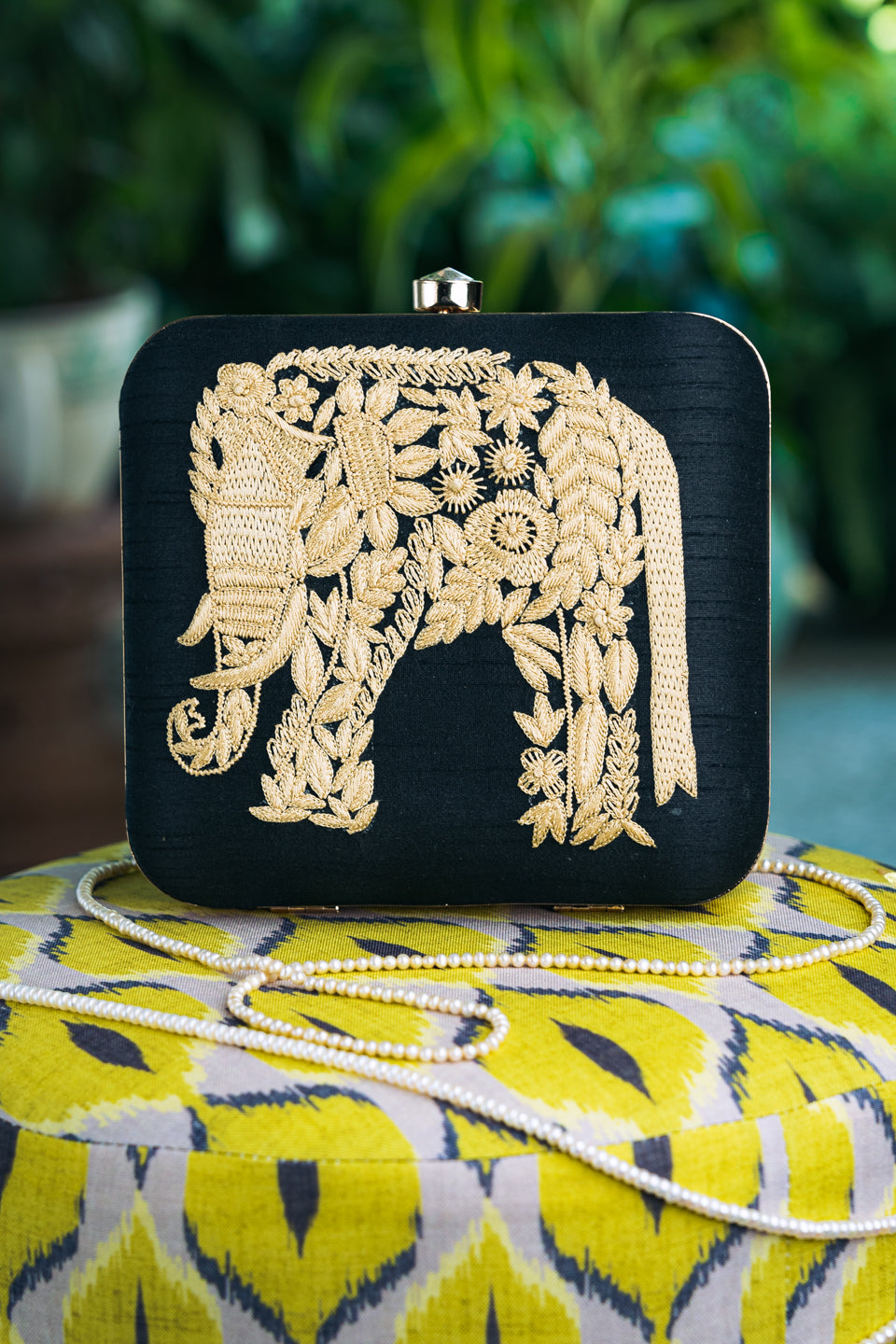 Nidhi_Rathi_Black_Gold-Toned_Embellished_Box_Clutch