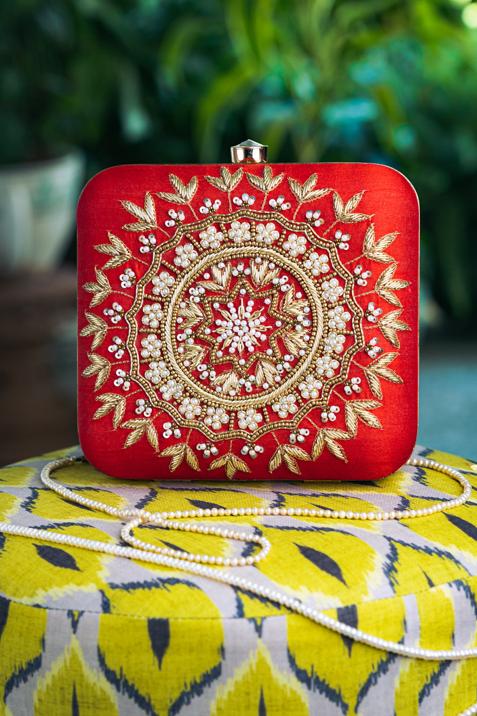 Nidhi_Rathi_Red_Gold-Toned_Mandala_Hand_Embroidered_Box_Clutch