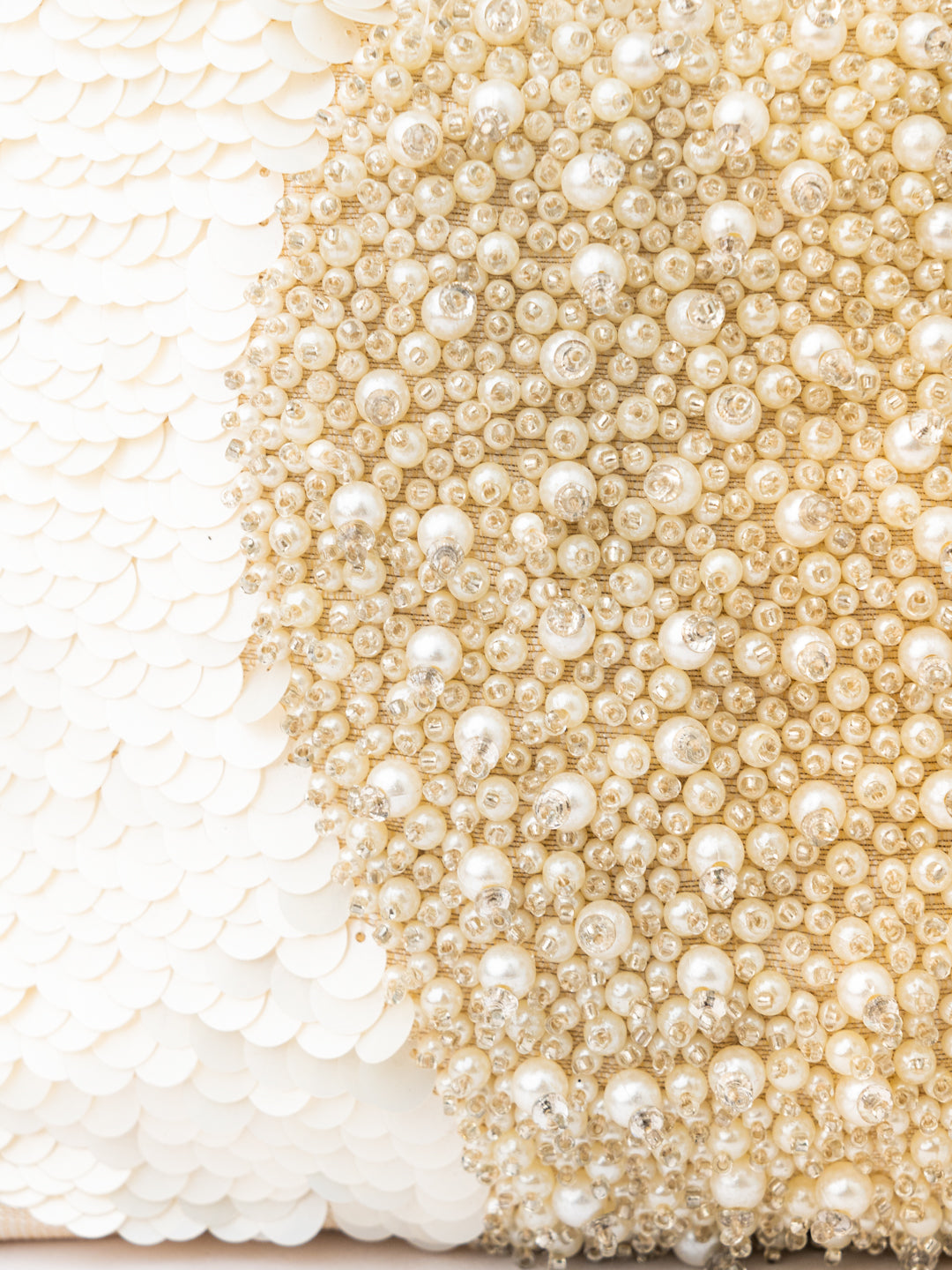 NR By Nidhi Rathi White &amp; Gold-Toned Embroidered Potli Clutch