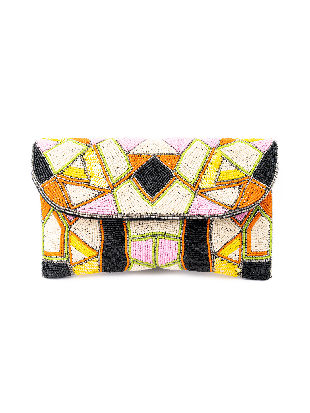 Nidhi_Rathi_Black_Pink_Embroidered_Foldover_Clutch