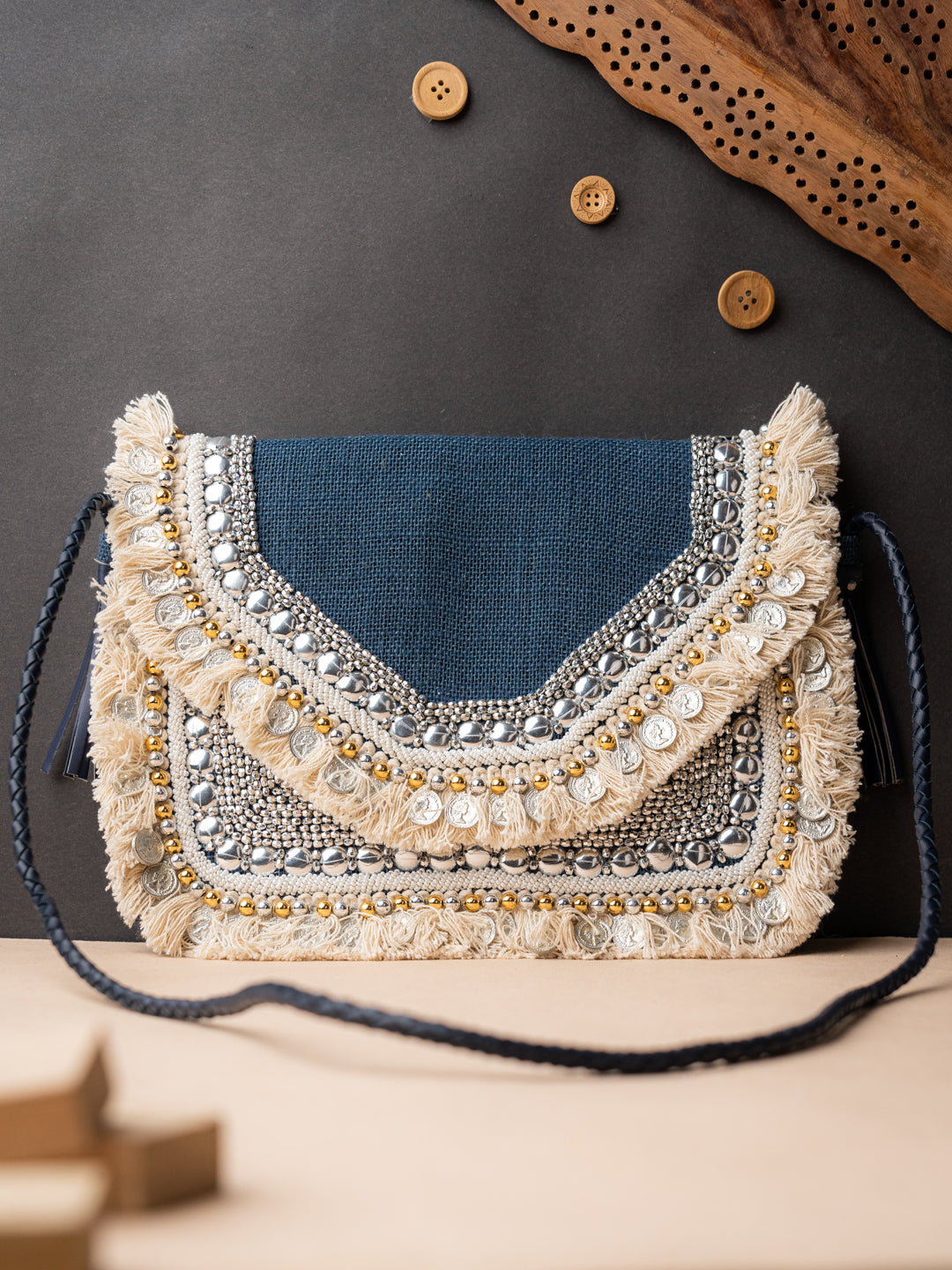 Nidhi_Rathi_Navy_Blue_Beige_Embroidered_Foldover_Clutch