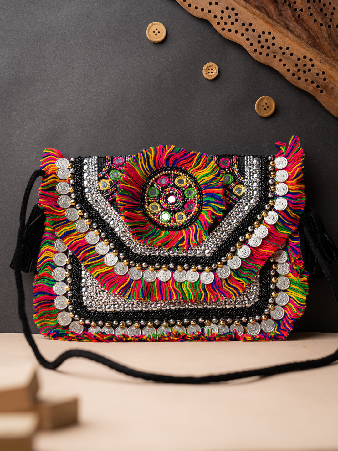 Nidhi_Rathi_Beige_Black_Embroidered_Foldover_Clutch