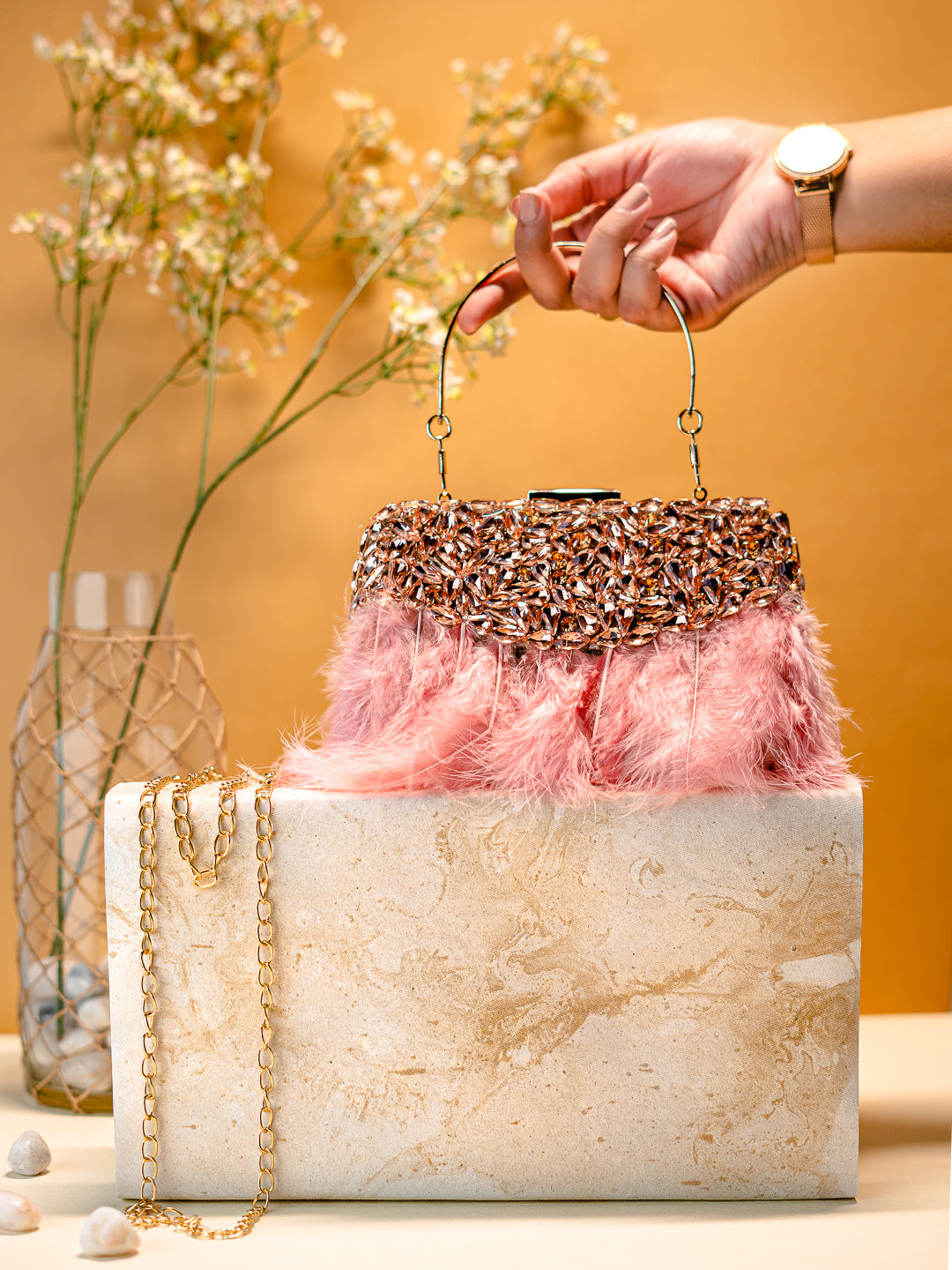 Nidhi_Rathi_Feather_Embellished_Box_Clutch