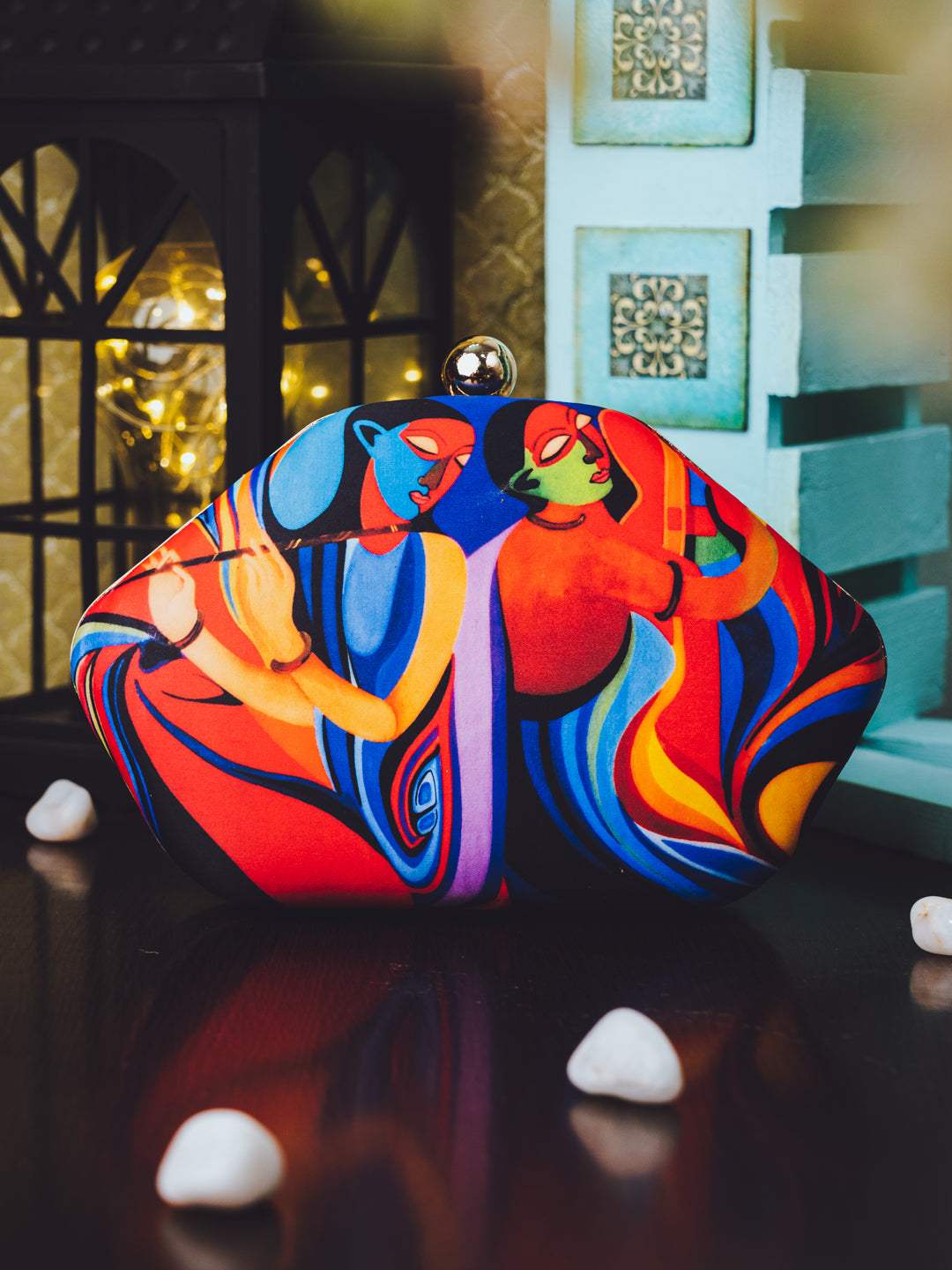 Women_Orange_&_Peach_Printed_Box_Clutch_Nidhi_Rathi
