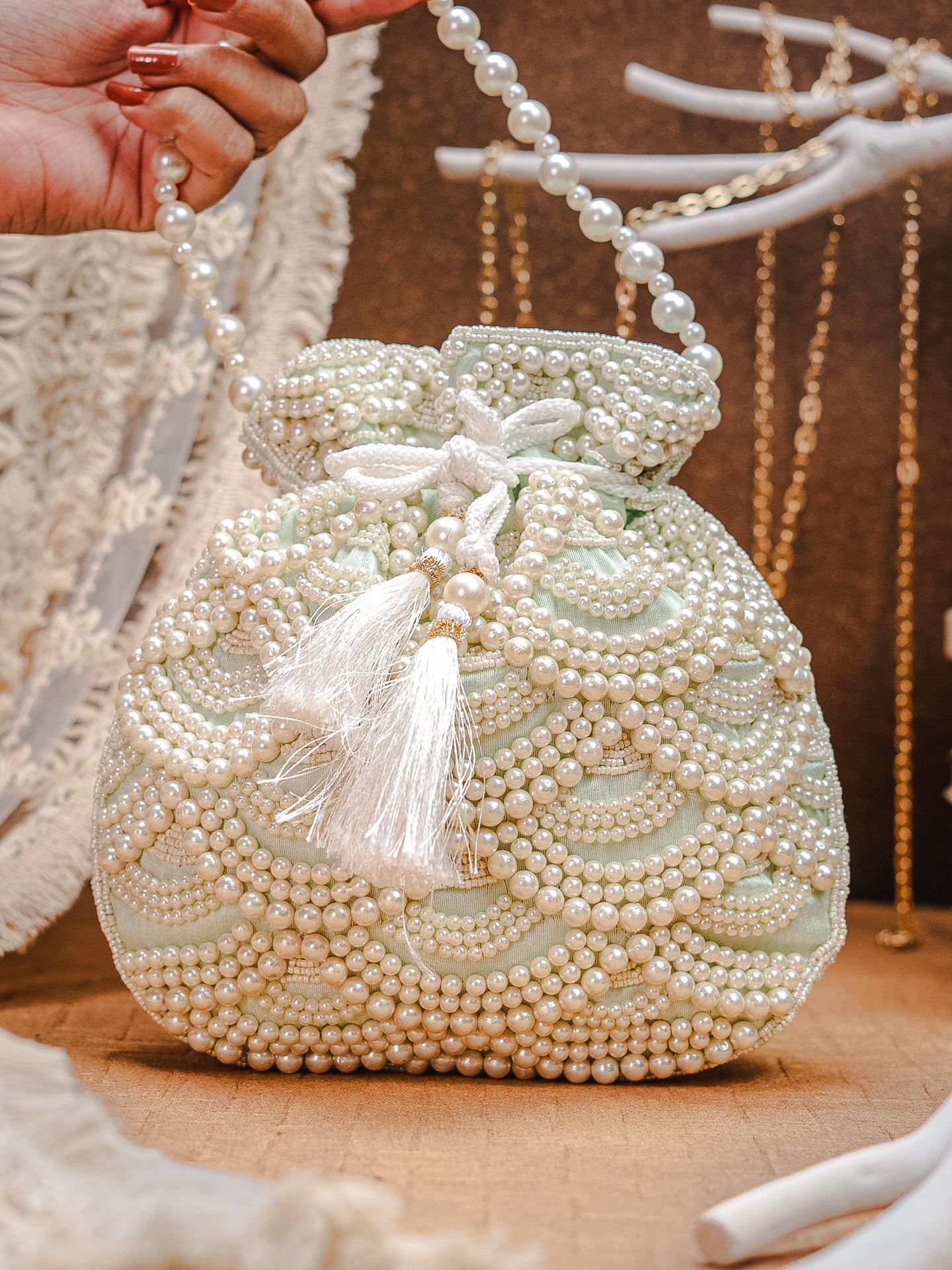Pista_Green_Pearl_Embellised_Potli_nidhi_rathi