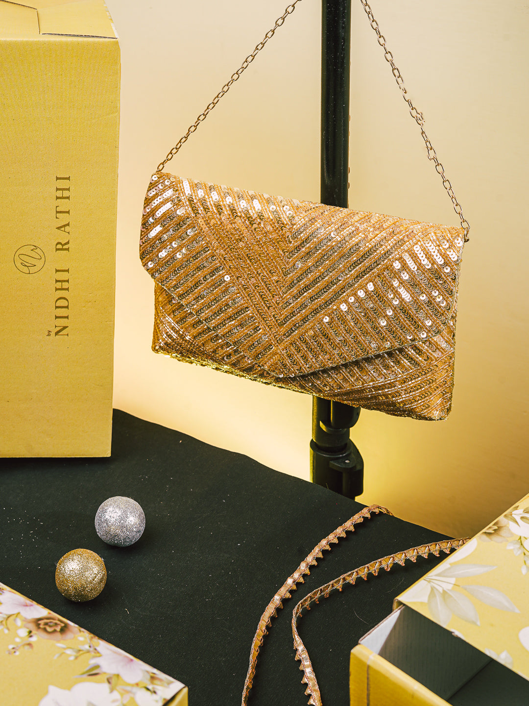 NR_Golden_Sequin_Flap_Bag_Nidhi_Rathi