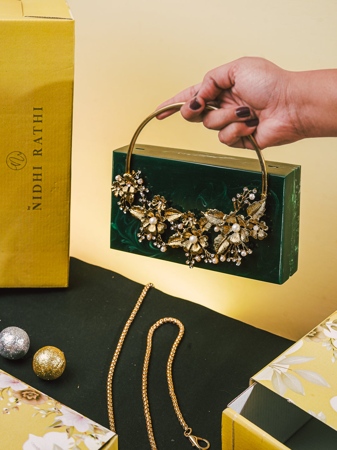 NR_Green_Resin_Clutch_Bag_Nidhi_Rathi