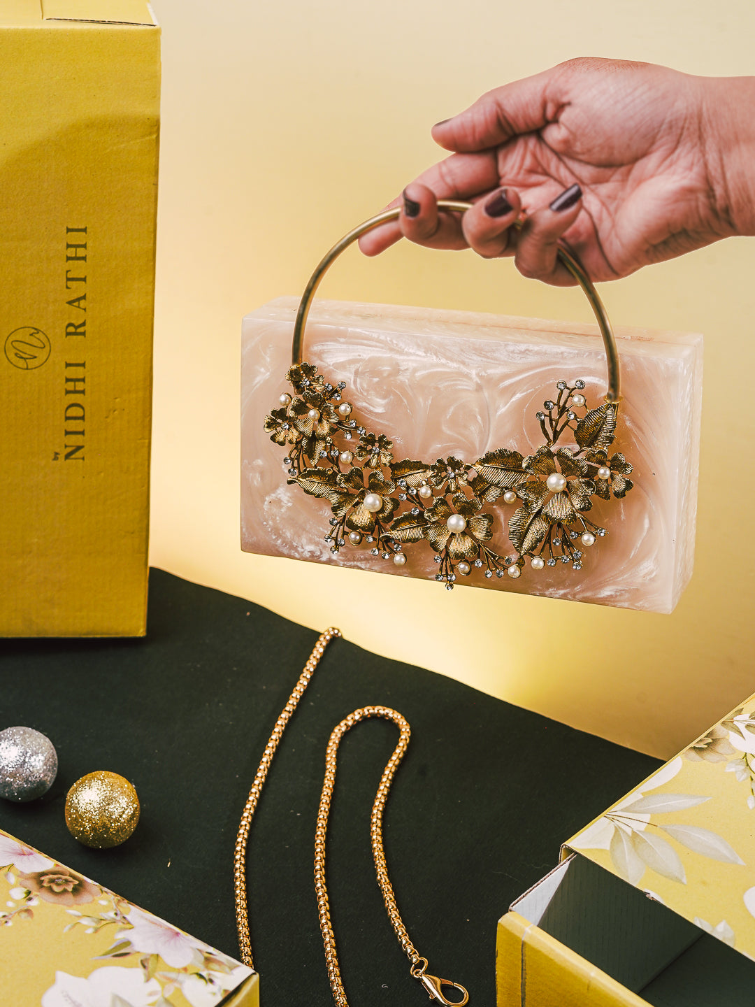 NR_Beige_Resin_Clutch_Bag_Nidhi_Rathi