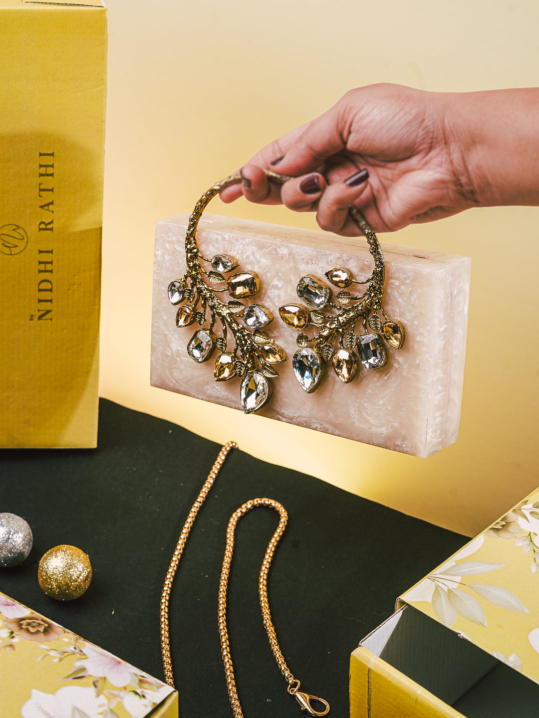 NR_Beige_Resin_Clutch_Bag_Nidhi_Rathi