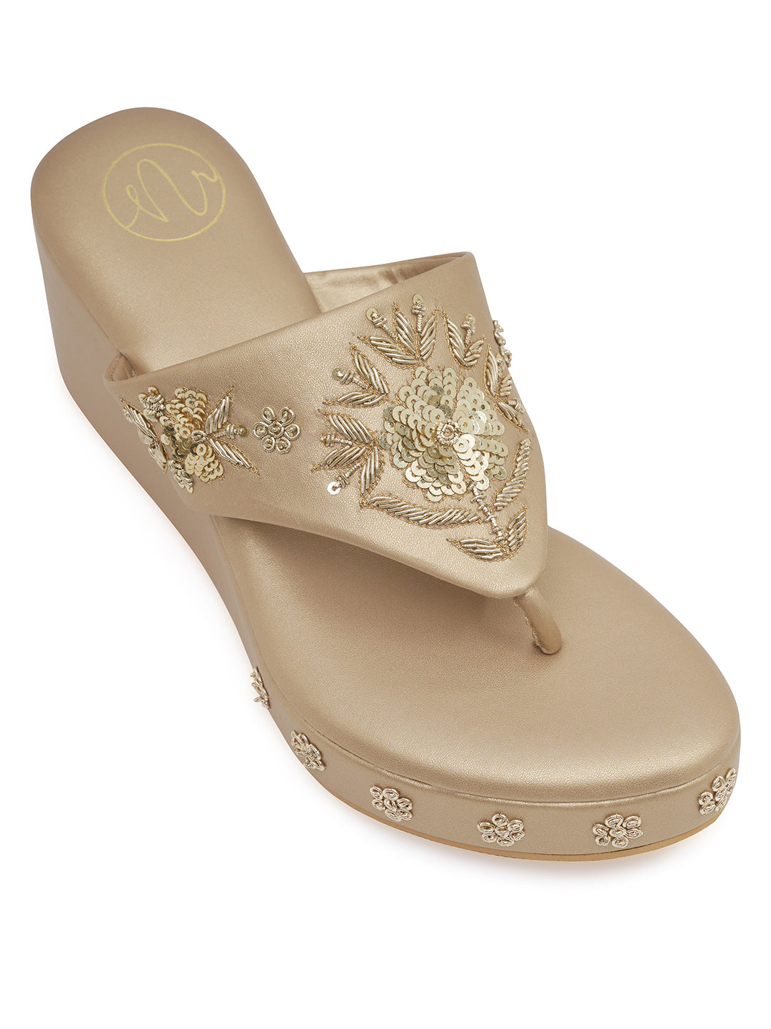 Embellished Ethnic Wedge Sandals