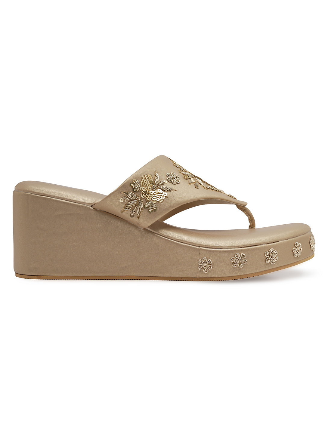 Embellished Ethnic Wedge Sandals