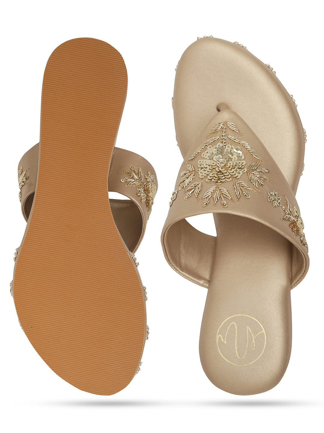 Embellished Ethnic Wedge Sandals