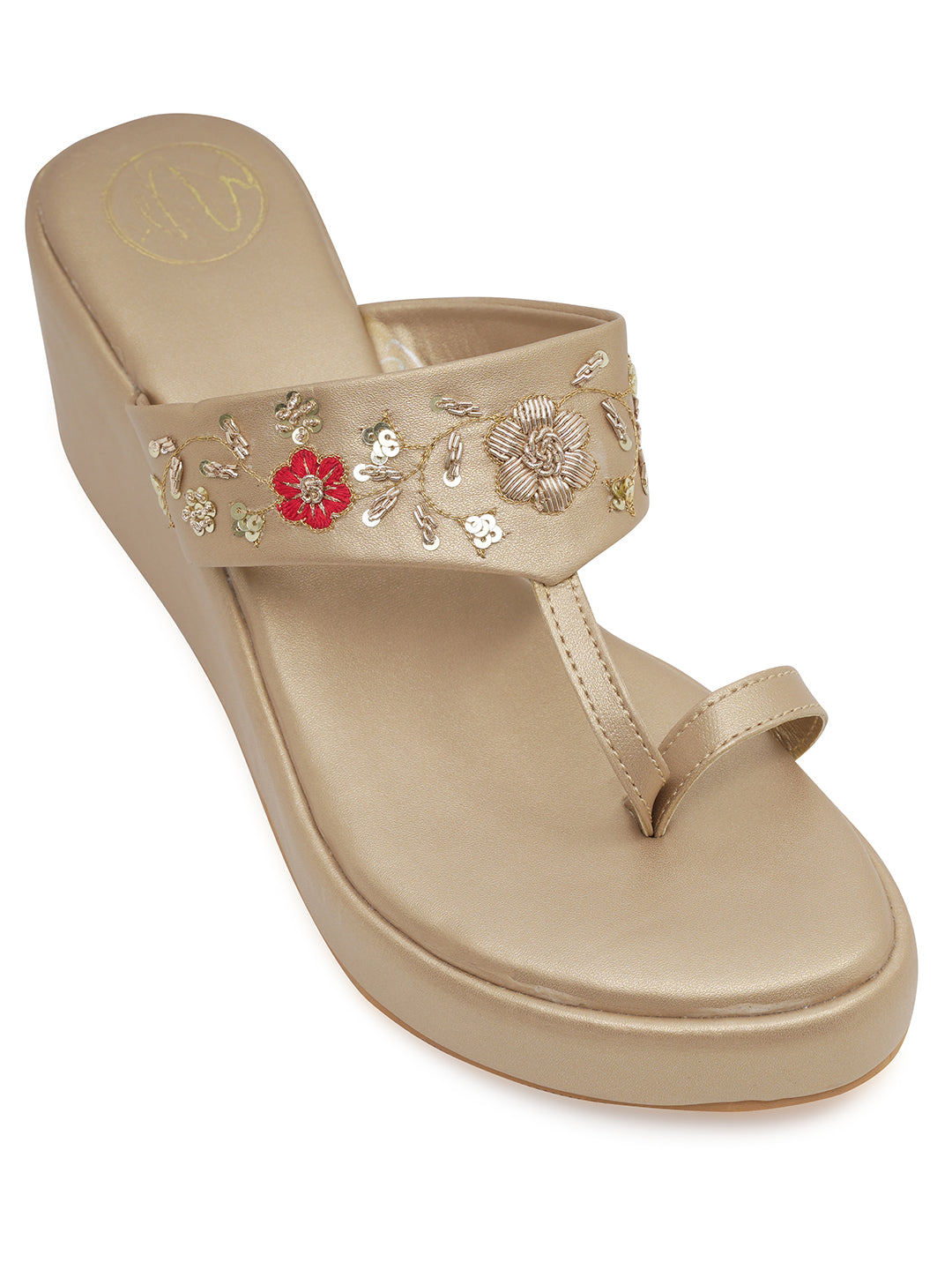 Embellished Ethnic Wedge Sandals