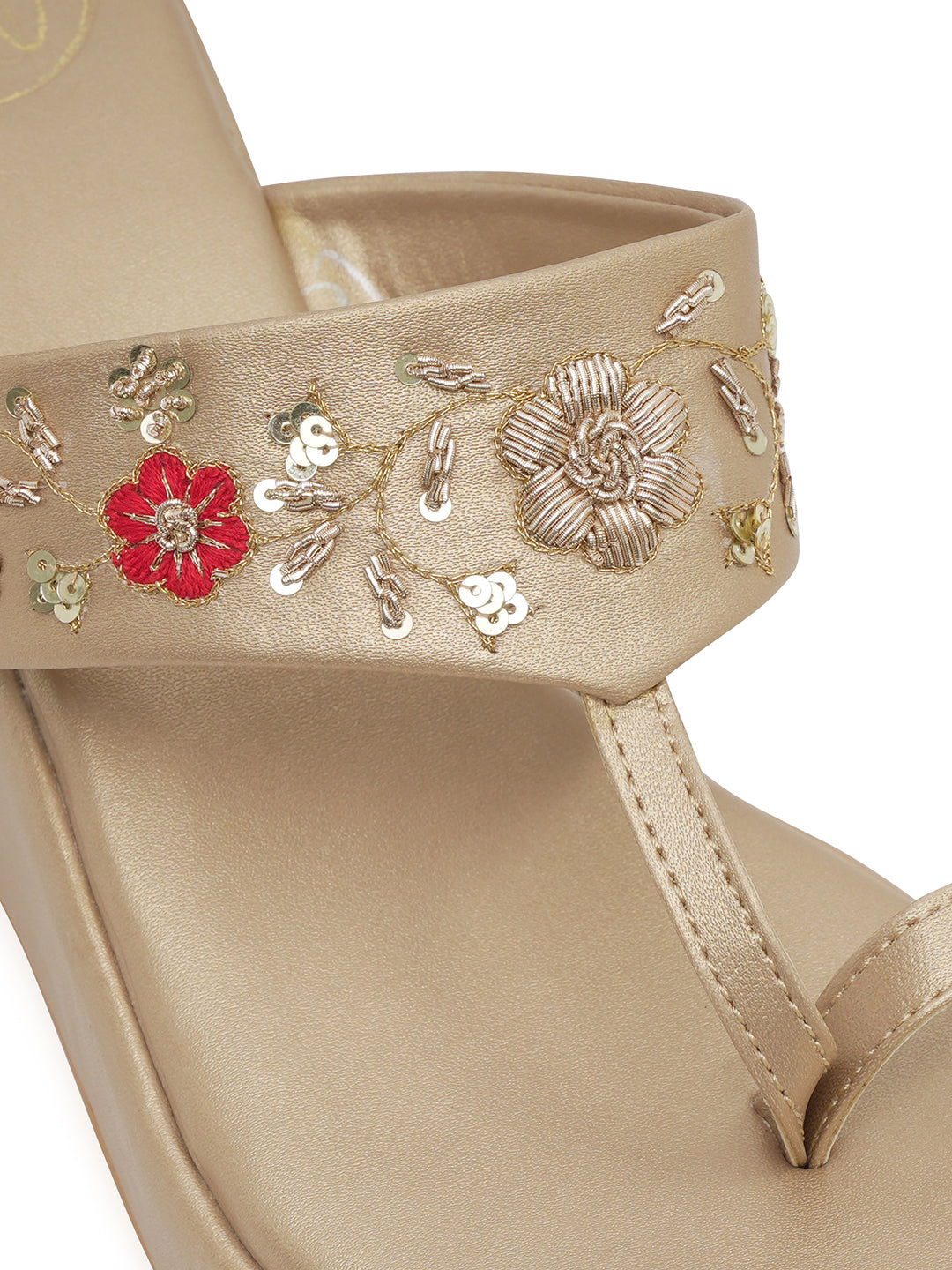 Embellished Ethnic Wedge Sandals