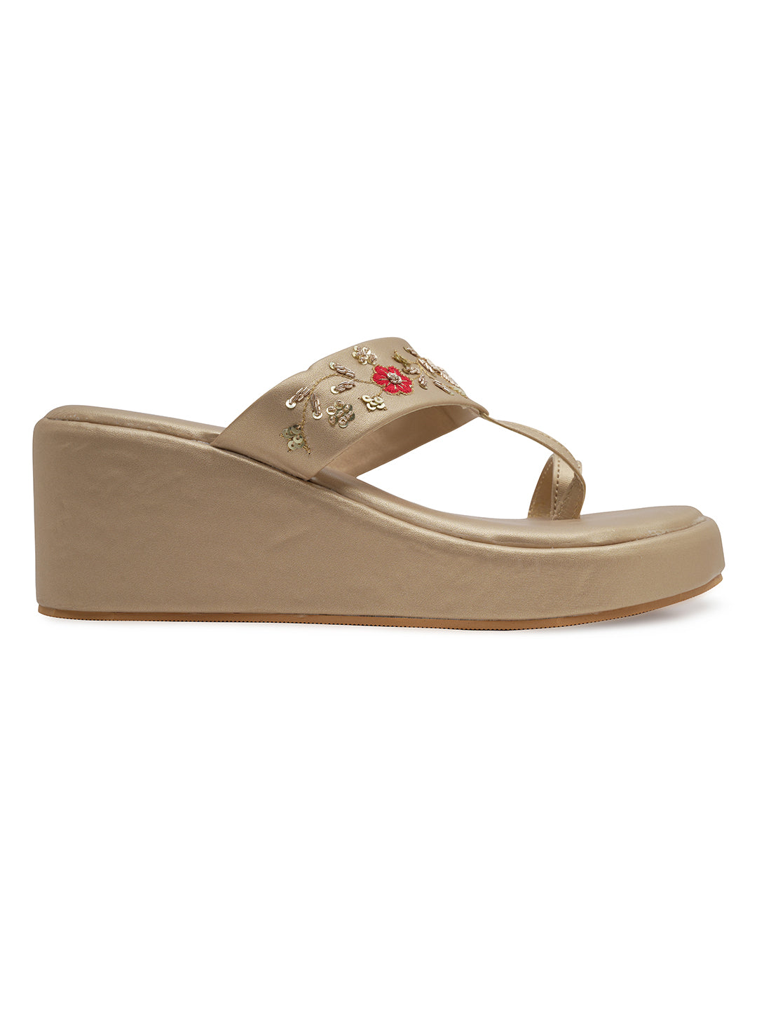 Embellished Ethnic Wedge Sandals