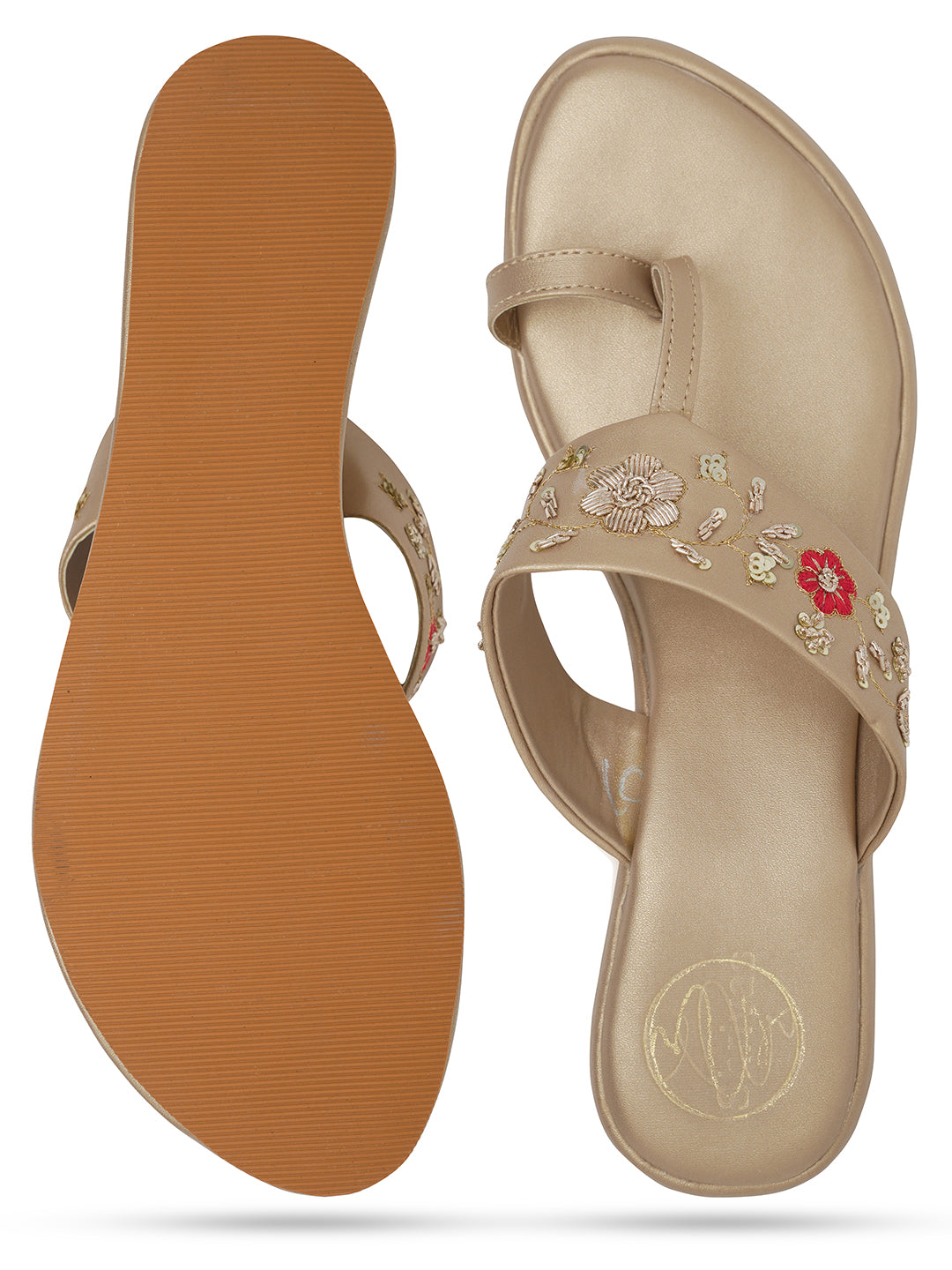 Embellished Ethnic Wedge Sandals
