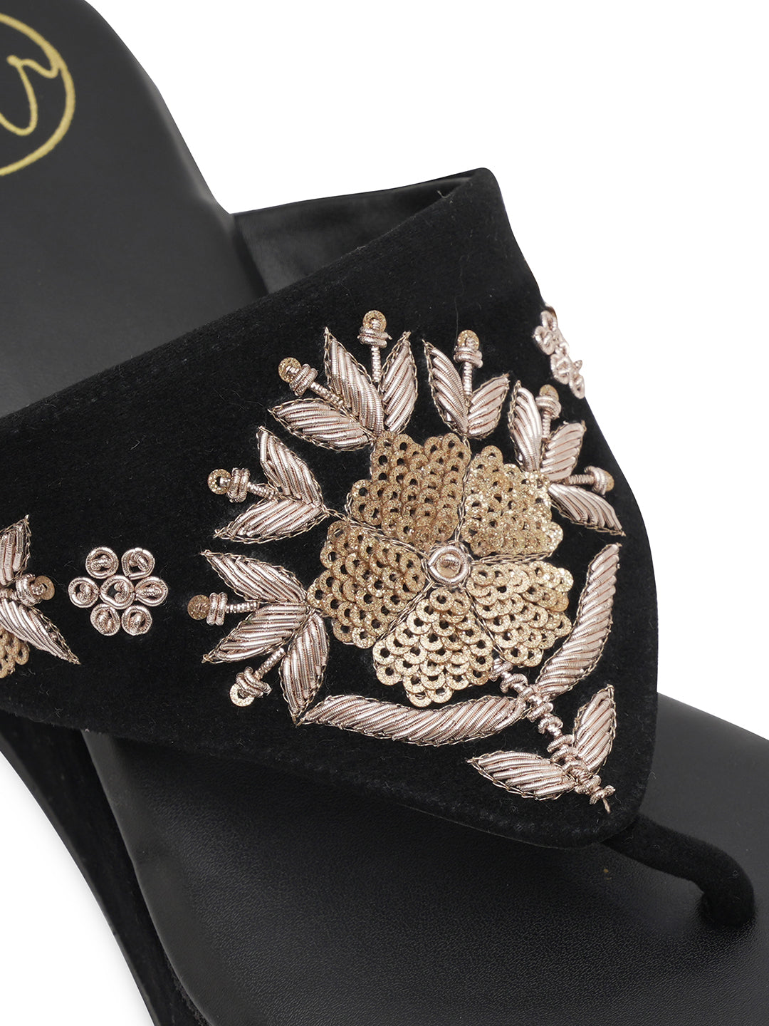 Women Nr Black Embellished Wedge Heels