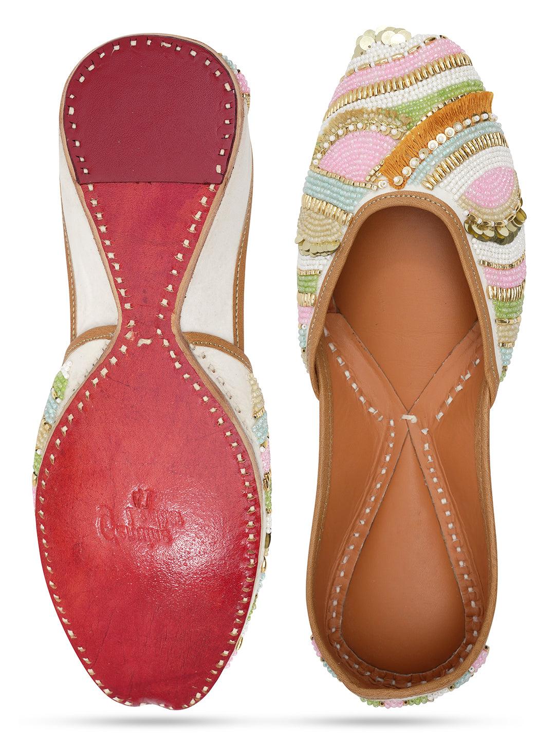 Women Embellished Mojaris Flats