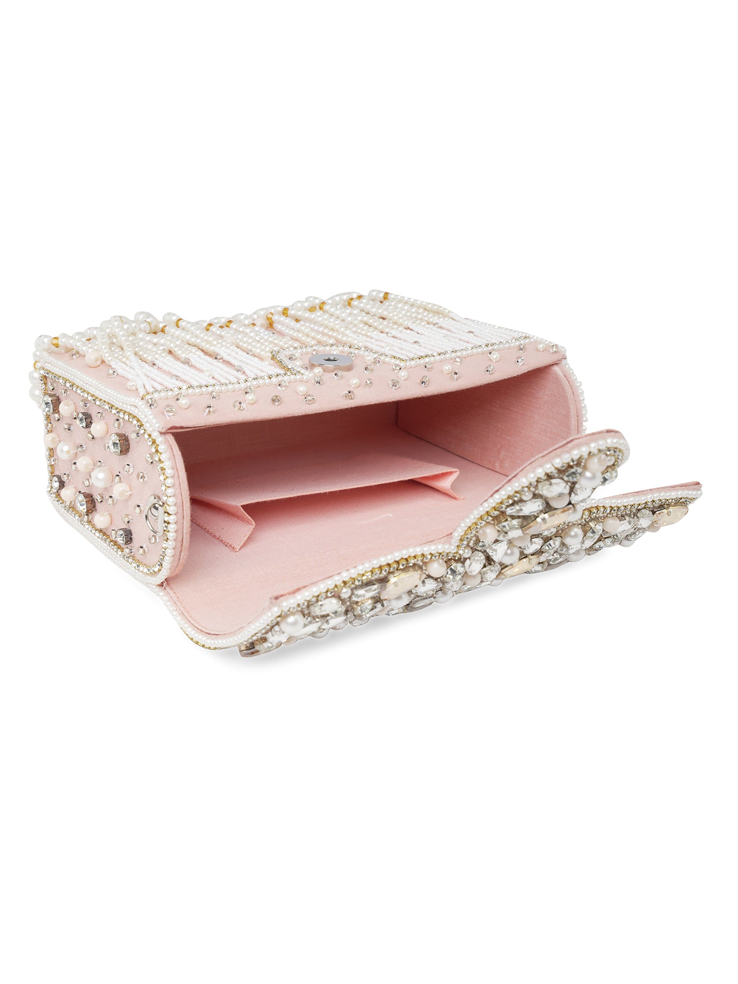 Floral Embroidered Foldover Clutch