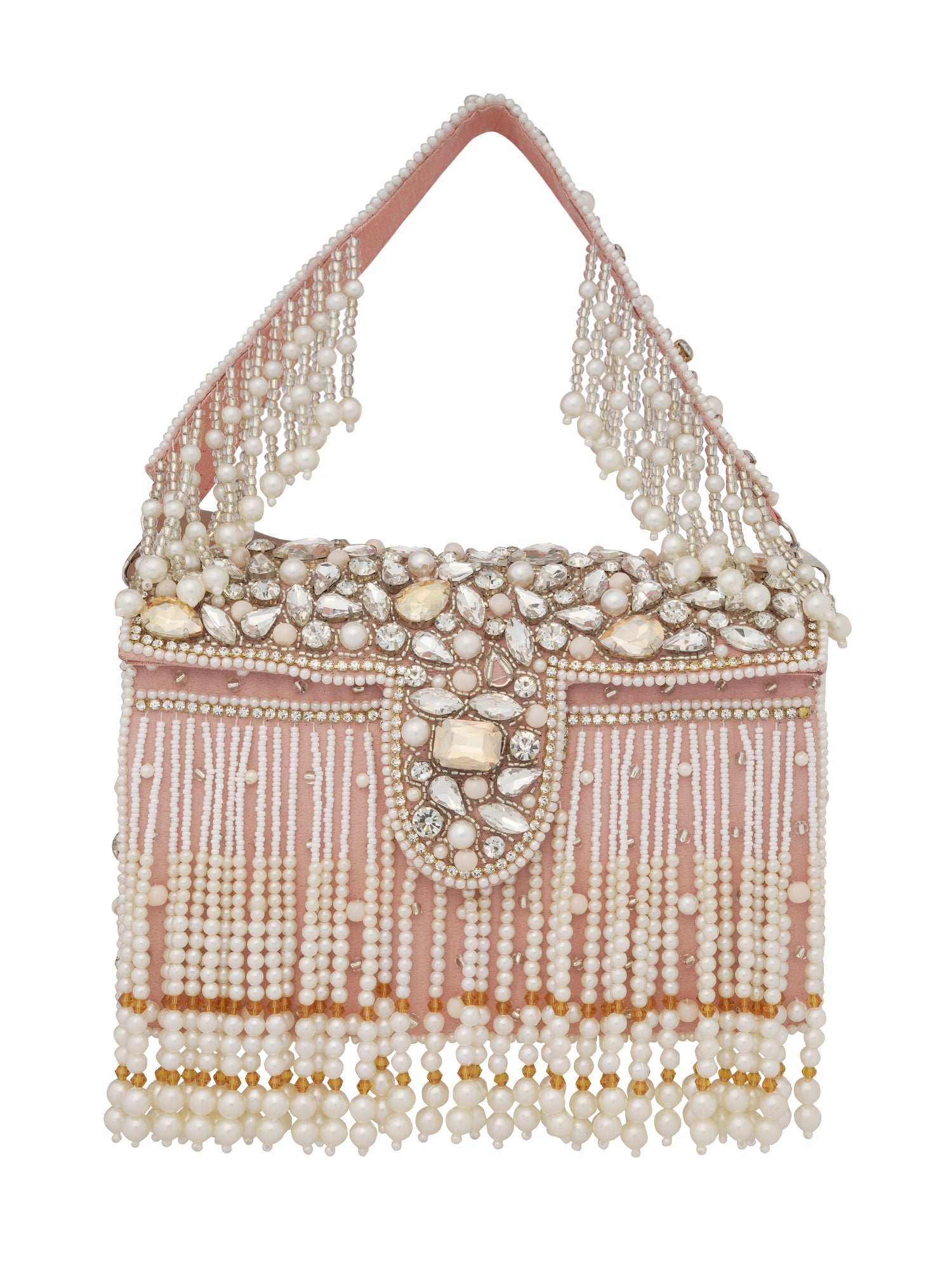 Floral Embroidered Foldover Clutch
