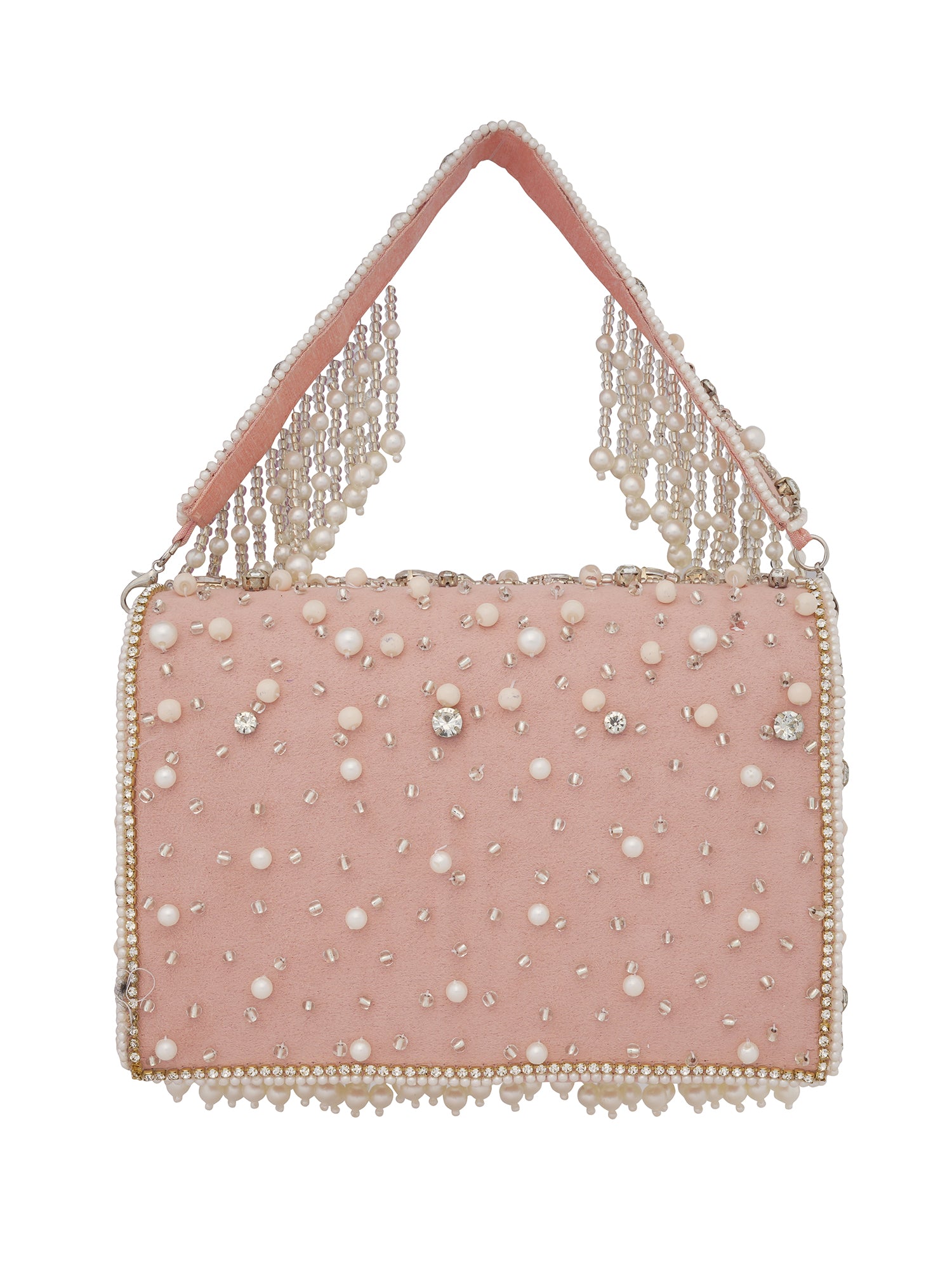 Floral Embroidered Foldover Clutch